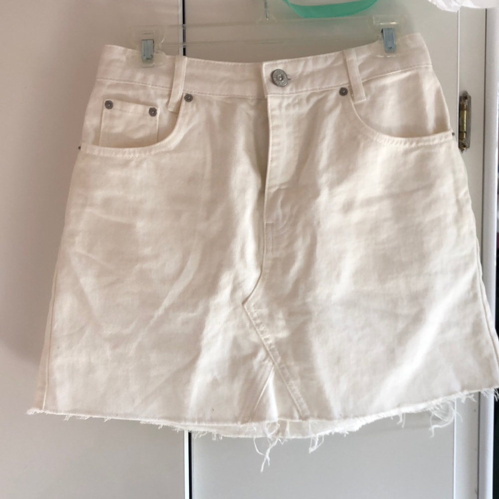 Bdg white denim skirt